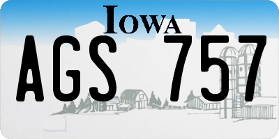 IA license plate AGS757