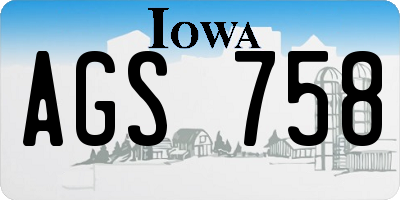 IA license plate AGS758