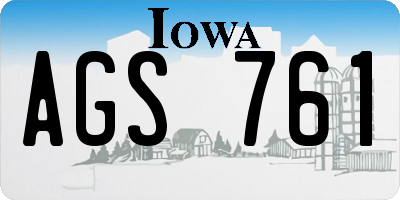 IA license plate AGS761