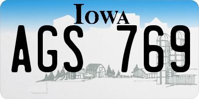 IA license plate AGS769