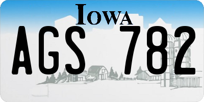 IA license plate AGS782