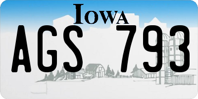 IA license plate AGS793