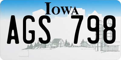 IA license plate AGS798