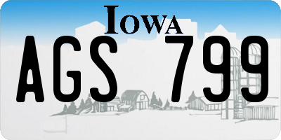 IA license plate AGS799