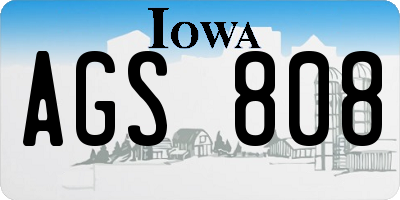 IA license plate AGS808