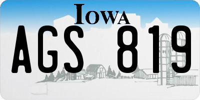 IA license plate AGS819