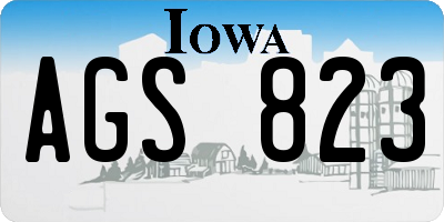 IA license plate AGS823