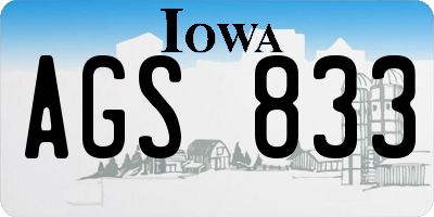 IA license plate AGS833