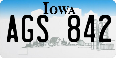 IA license plate AGS842