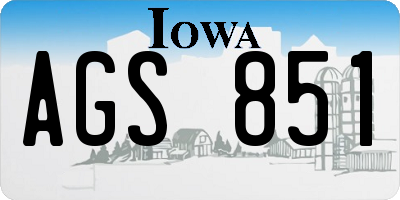 IA license plate AGS851