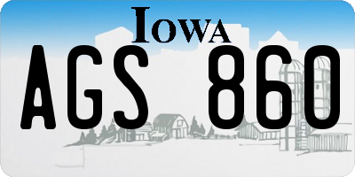 IA license plate AGS860
