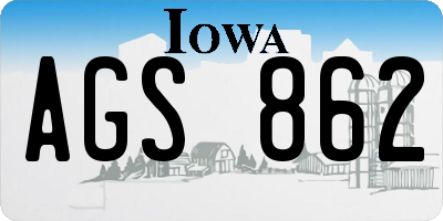 IA license plate AGS862