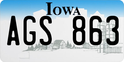 IA license plate AGS863