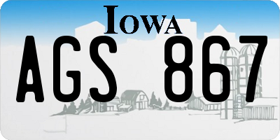 IA license plate AGS867