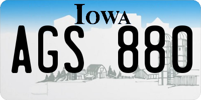 IA license plate AGS880