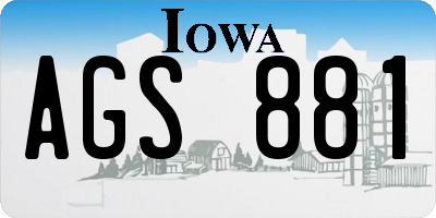 IA license plate AGS881