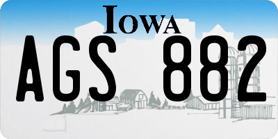 IA license plate AGS882