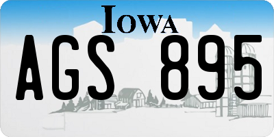 IA license plate AGS895