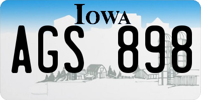 IA license plate AGS898