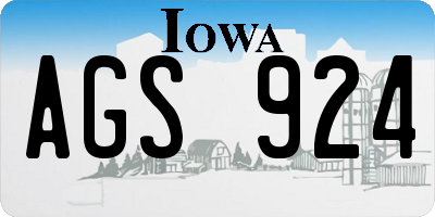 IA license plate AGS924