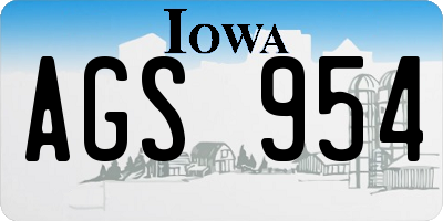 IA license plate AGS954