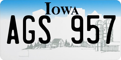 IA license plate AGS957