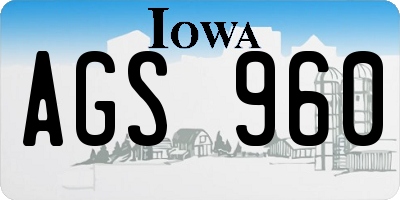 IA license plate AGS960