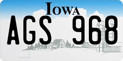 IA license plate AGS968