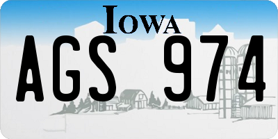 IA license plate AGS974
