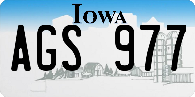 IA license plate AGS977