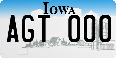 IA license plate AGT000