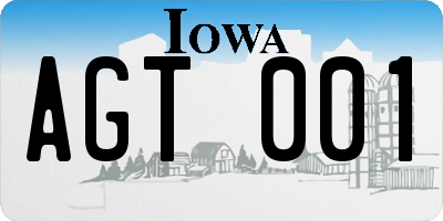 IA license plate AGT001