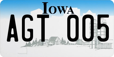 IA license plate AGT005