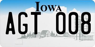 IA license plate AGT008