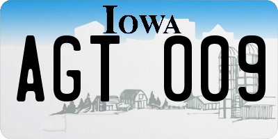 IA license plate AGT009