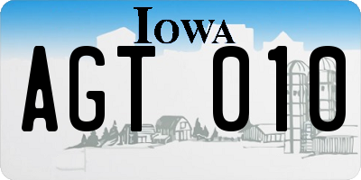 IA license plate AGT010