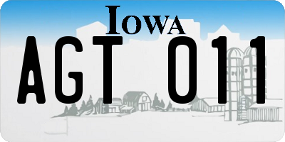 IA license plate AGT011