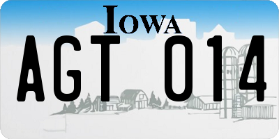 IA license plate AGT014