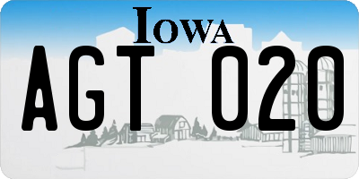 IA license plate AGT020