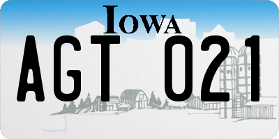 IA license plate AGT021