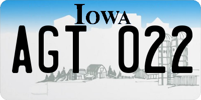 IA license plate AGT022