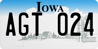 IA license plate AGT024