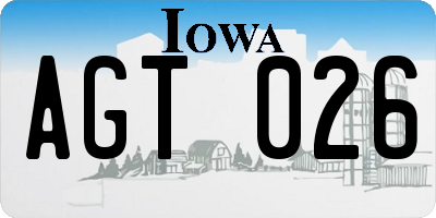 IA license plate AGT026