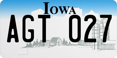 IA license plate AGT027