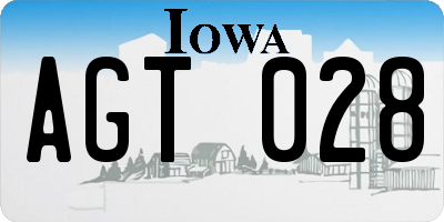 IA license plate AGT028