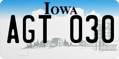 IA license plate AGT030