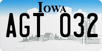 IA license plate AGT032