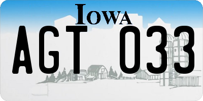 IA license plate AGT033