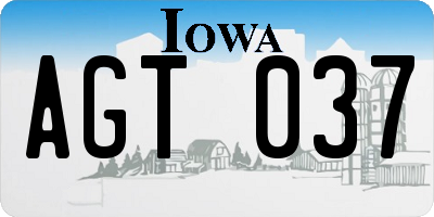 IA license plate AGT037
