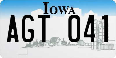 IA license plate AGT041